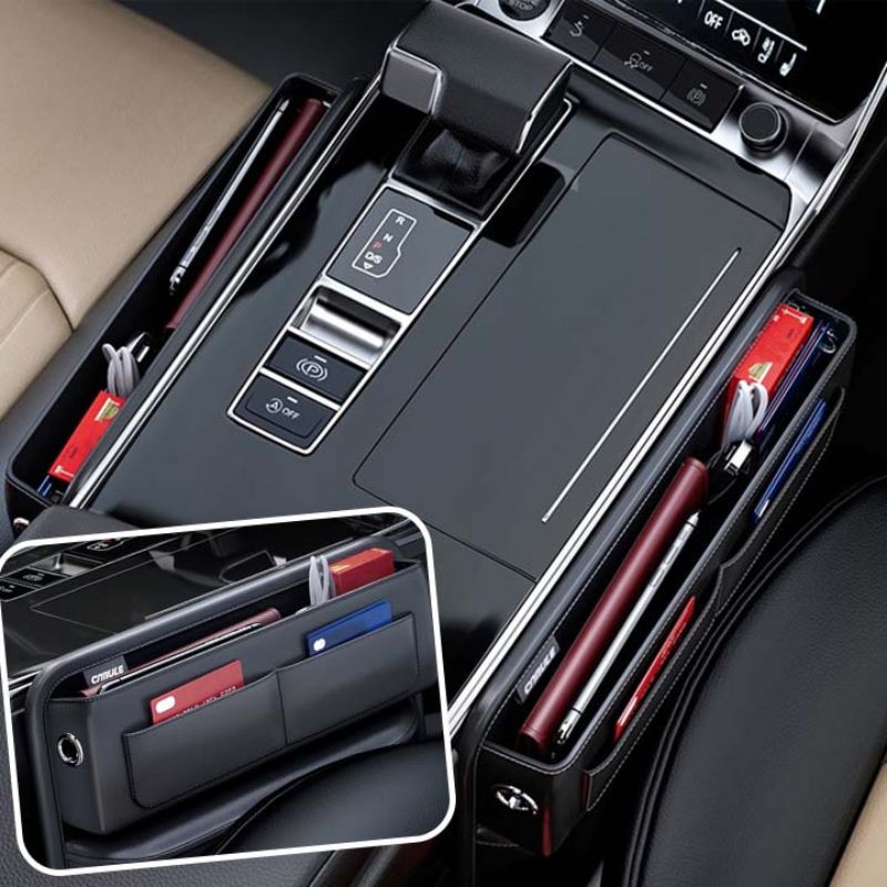 Oppbevaringsboks i lær til bilen