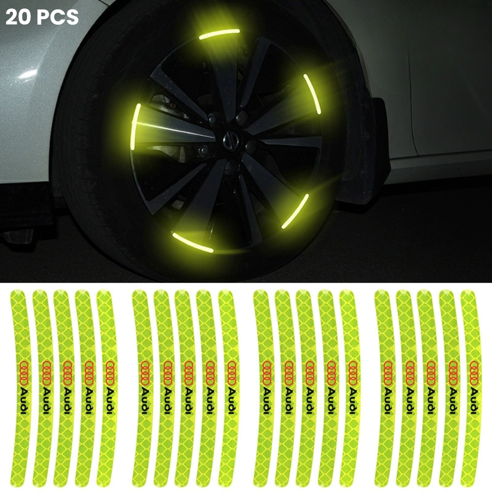 Protetor de roda iluminado de 20 peças com logótipo