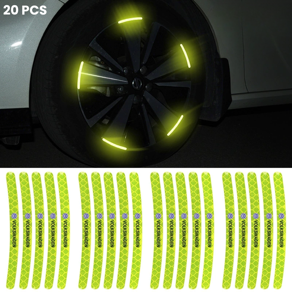 Protetor de roda iluminado de 20 peças com logótipo