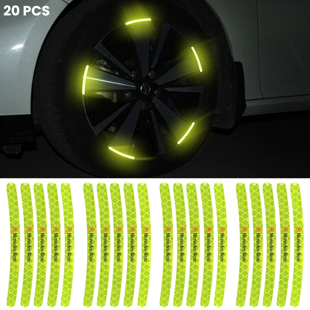 Protetor de roda iluminado de 20 peças com logótipo