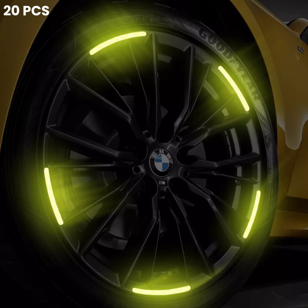 20 ks osvetlených chráničov kolies s logom